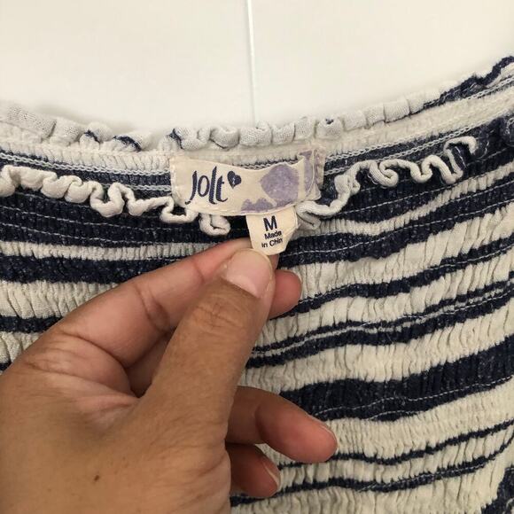 Jolt striped smoked peplum tank top M - Picture 3 of 5